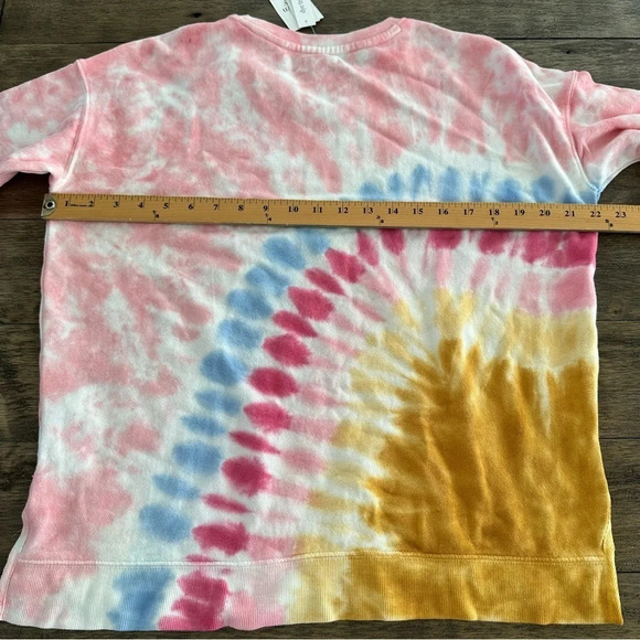 NWT Crown & Ivy Girls XL Rainbow Tie Dye Pullover Sweatshirt Top Oversized New - Picture 5 of 6